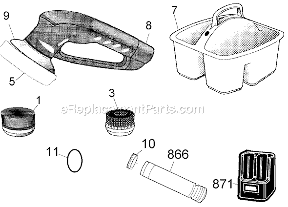 Page A Diagram and Parts List for XB500 Type 1 Black and Decker Power Scrubber